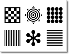 Black and white infant visual development stimulation card